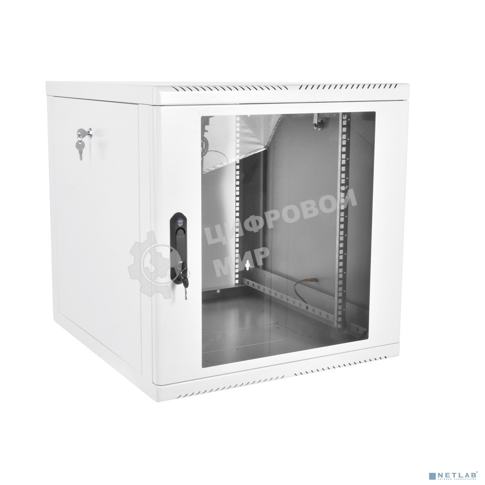 Шкаф телекоммуникационный настенный разборный 9U (600 × 520), съемные стенки, дверь стекло
