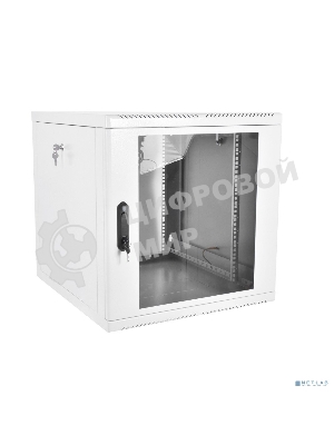 Шкаф телекоммуникационный настенный разборный 9U (600 × 520), съемные стенки, дверь стекло