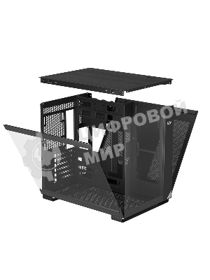 Компьютерный корпус без блока питания PCCOOLER C3 T500 BK, Panoramic Mid Tower, Black, TG, 0.7 SPCC, no fans ATX, mATX, mITX 175/400/200мм 1x2.5