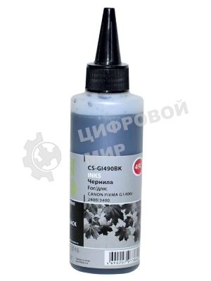 Чернила Cactus CS-GI490BK черный 100мл для Canon Pixma G1400/G2400/G3400