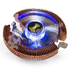 Кулер для процессора ExeGate Wizard EE91-PWM.Cu.BLUE бронзовый, 90 мм, алюминий/медь, 2400 об/мин, 24 дБ, 4 pin, 80 Вт, 58 мм