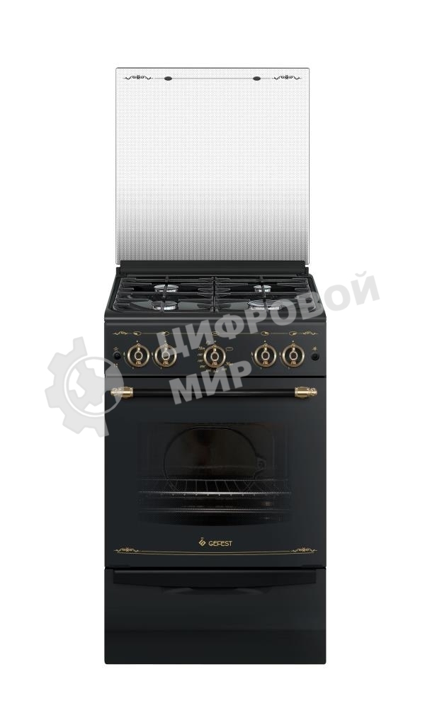 Плита газовая Gefest ПГ 5100-02 0187 черный, конфорок 4 шт, духовка 52 л, 50 см x 85 см x 58.5 см