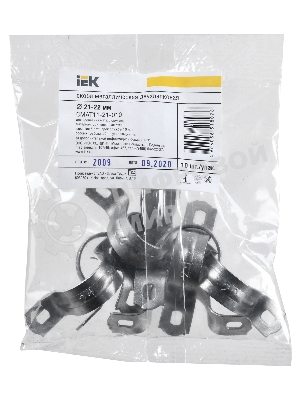 Скоба IEK CMAT11-21-010 двухлапковый 21мм оцинкованная сталь белый (упак.: 10 шт)