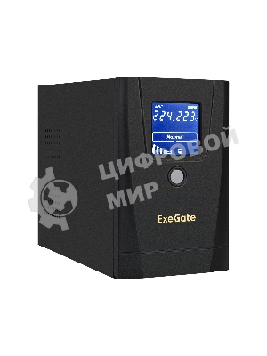 Источник бесперебойного питания ExeGate SpecialPro Smart LLB-900.LCD.AVR.1SH.2C13 900VA/500W, LCD, AVR, 1*Schuko+2*C13, металлический корпус, черный