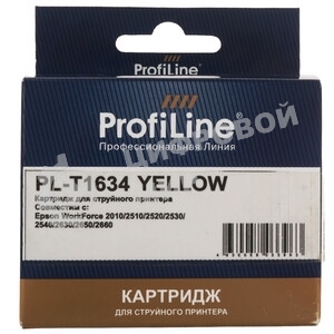 Картридж струйный ProfiLine PL-T1634 для принтеров Epson WorkForce 2010/2510/2520/2530/2540/2630/2650/2660 с чернилами Yellow