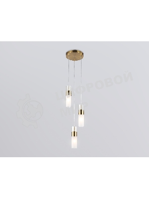 Подвесной светильник LH55112/3 BS/FR/TI латунь/белый матовый/янтарь E14*3 max 40W D220*1200