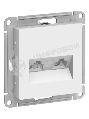 Розетка компьютерная двойная RJ45+RJ45, кат.5E, механизм, белый