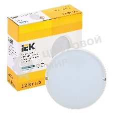 Светильник IEK LED ДПО 2011Д 12Вт IP54 4000К круг белый с АД