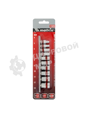 Набор универсальных торцевых головок Matrix 1/4