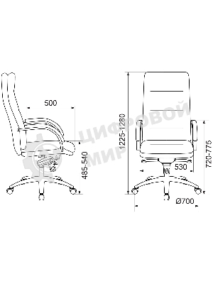 Кресло Бюрократ T-9927SL черный, кожа