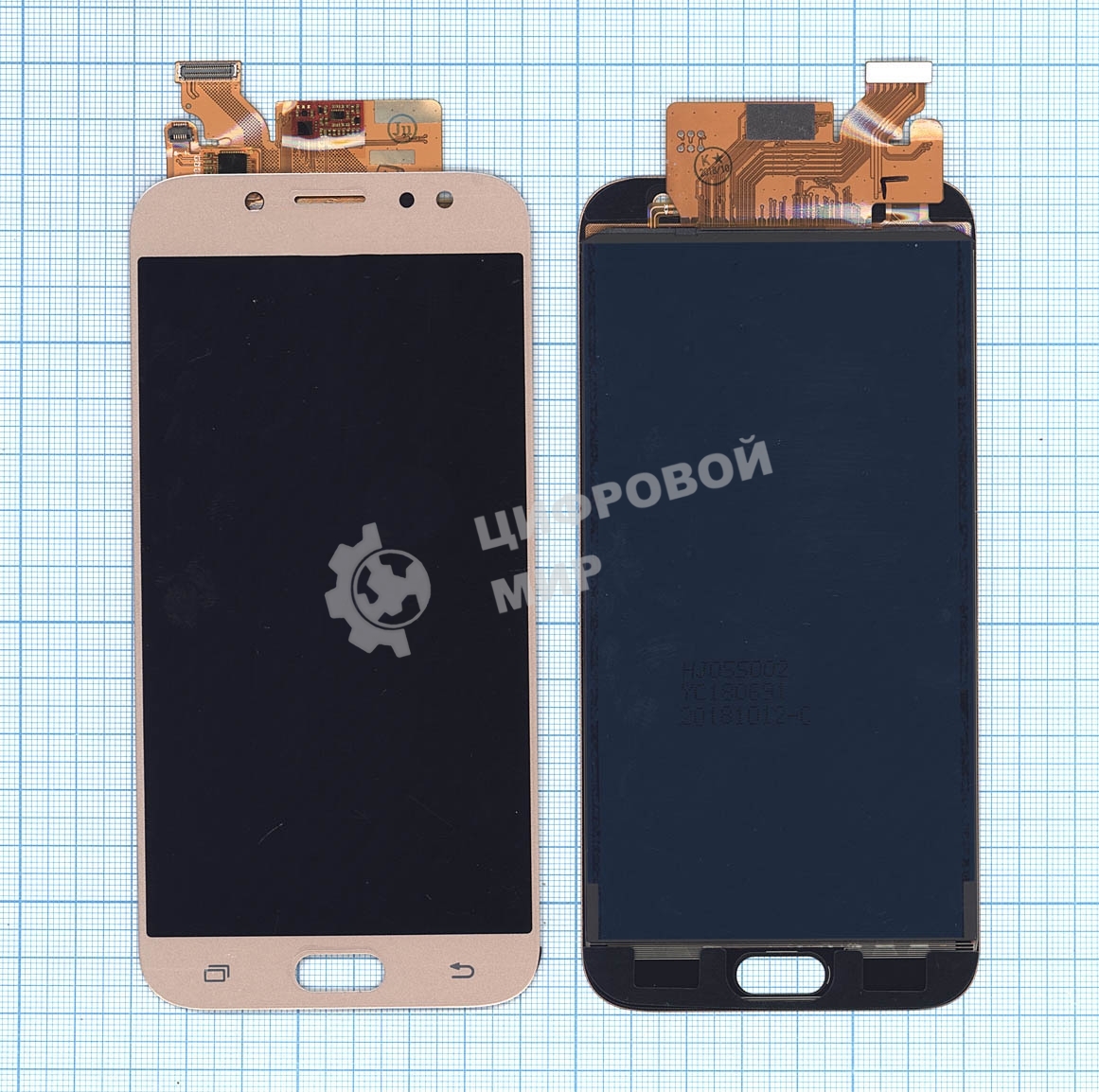 Дисплей для Samsung Galaxy J7 (2017) SM-J730FM в сборе с тачскрином (TFT) золотистый