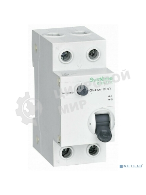 Выключатель автоматический дифференциального тока 2п (1P+N) C 10А 30мА тип AC 4.5кА City9 Set 230В SE C9D34610