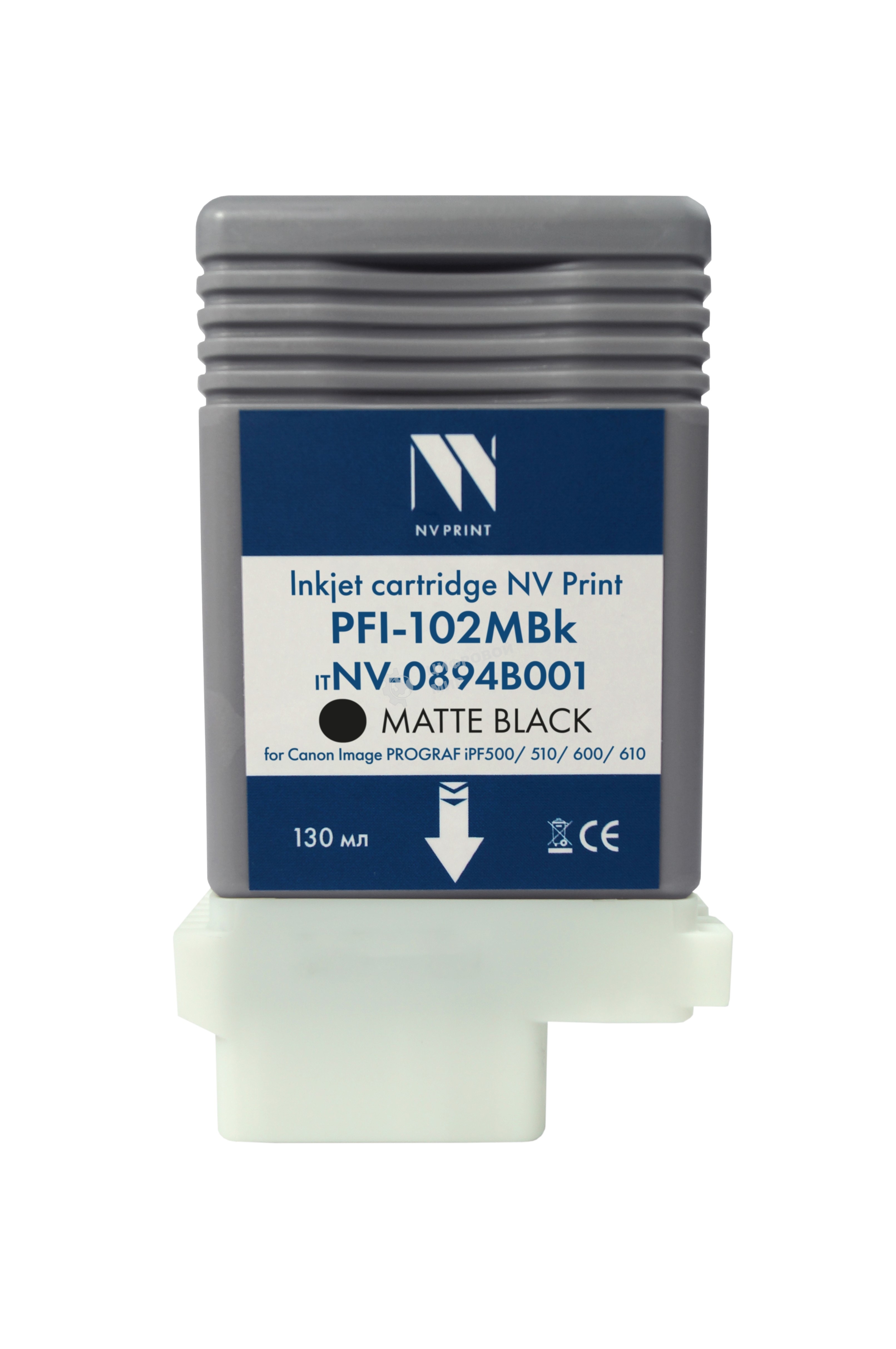 Картридж струйный NVPrint PFI-102MBk (NV-0894B001) Matte Black для Canon ImagePROGRAF iPF500/510/600/610 (130 мл) совместимый