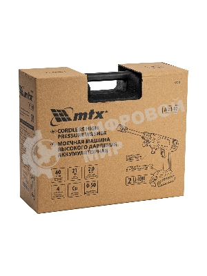 Мойка высокого давления аккумуляторная А-21-02, 40 бар, 4 л/мин, Li-ion 21 В, 2 акк. MTX