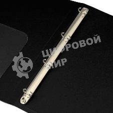 Папка на 4-х кольцах Бюрократ -0827/4RBLCK A4, пластик, 0.7мм корешок 27мм, внутренний и торцевой карман, черный