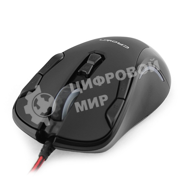 Мышь проводная Crown Gaming CMXG-804 черный, 2000 dpi, USB, кнопки - 9
