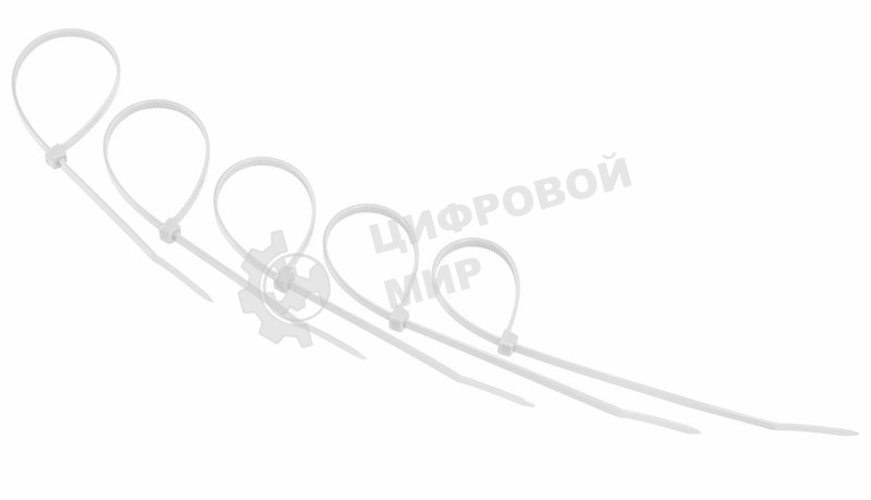 Хомут-стяжкa нeйлонoвая Rexant 200x3,6 мм, белая, упаковка 25 шт.