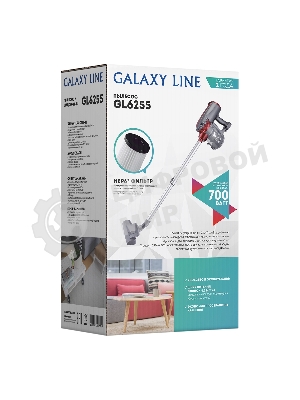 Пылесос вертикальный Galaxy GL 6255 серый/красный, питание от сети, 150 Вт, уборка сухая, пылесборник 0.8 л