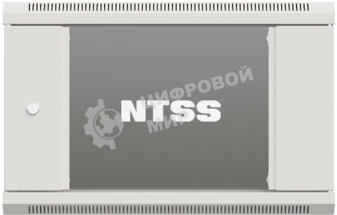 Шкаф коммутационный NTSS Премиум (NTSS-W18U6060GS-2) настенный 18U 600x600мм пер.дв.стекл 60кг серый IP20 сталь