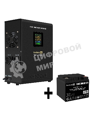 Комплект Источник бесперебойного питания EX295997RUS + батарея 40Aч EX282976RUS 1шт (инвертор, синус, для котла, настенный) ExeGate FineSine SX-1000.LCD.AVR.2SH <1000VA/600W, чистая синусоида, цветной LCD-дисплей, AVR, 2*Schuko, линейно-интерактивный, крепление настенное/универсальное, черный> + батарея ExeGate DT 1240 (12В, 40Ач) 1шт