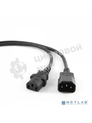 Кабель сетевой CAC6-C13-C14-3M Wize, 3 м, C13-С14, 6 А, черный, пакет