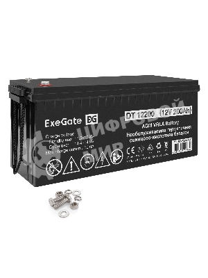 Аккумуляторная батарея ExeGate DT 12200 (12V 200Ah, под болт М8)