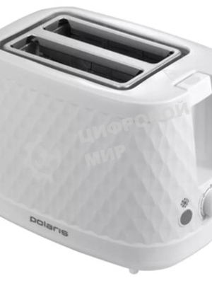 Тостер Polaris PET-0733A белый, 900 Вт, 2 слота