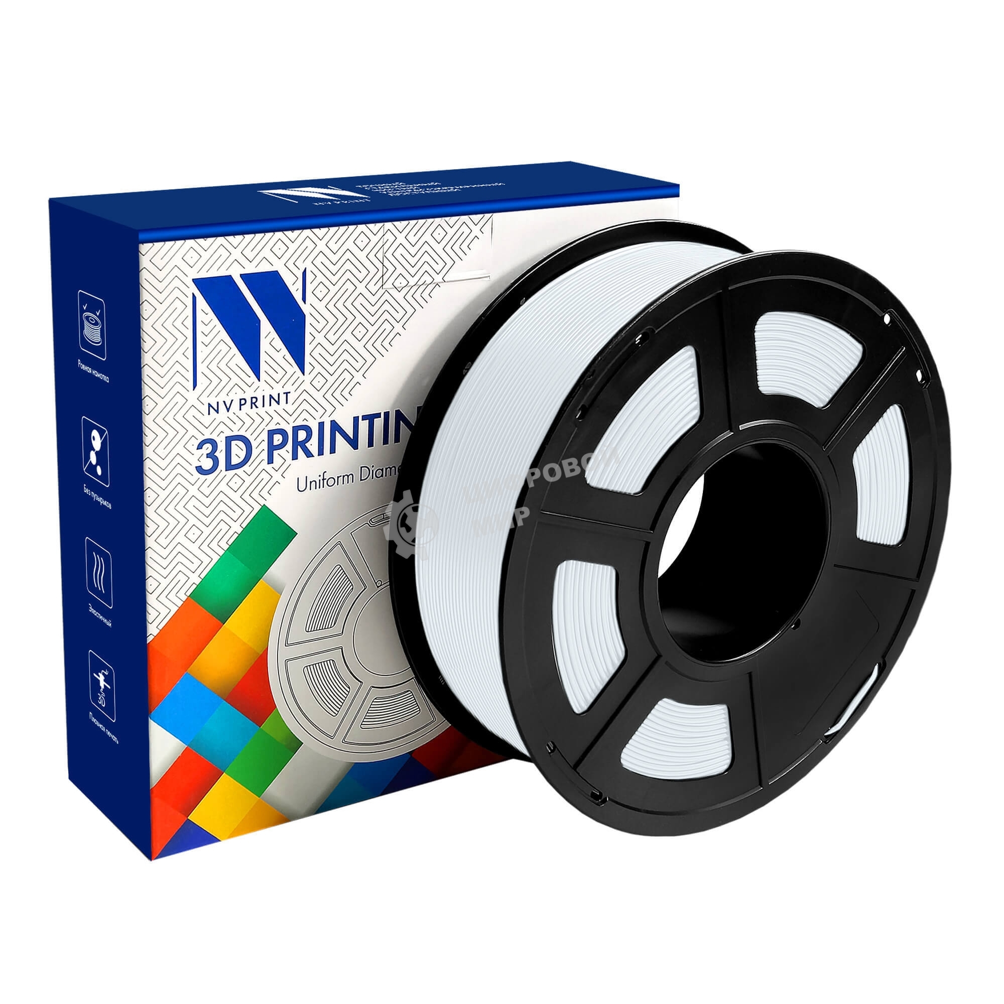 Филамент NV PRINT PCL (поликапролактон) белый для 3D печати диаметр 1.75мм масса 1 кг