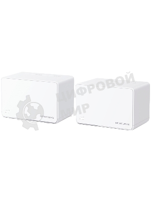 Домашняя Mesh Wi‑Fi система AX3000 Whole Home Mesh Wi-Fi 6 SystemSPEED: 574 Mbps at 2.4 GHz + 2402 Mbps at 5 GHzSPEC: Internal Antennas, 3× Gigabit Ports per Unit (WAN/LAN auto-sensing), 1024-QAM, OFDMA, HE160FEATURE: MERCUSYS APP, Router/AP Mode, One Unified Network, Seaml