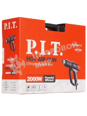 Технический фен P.I.T. PHG2001-C темп.350/550С черный