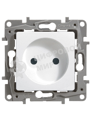 Розетка 2К винты, белый ETIKA