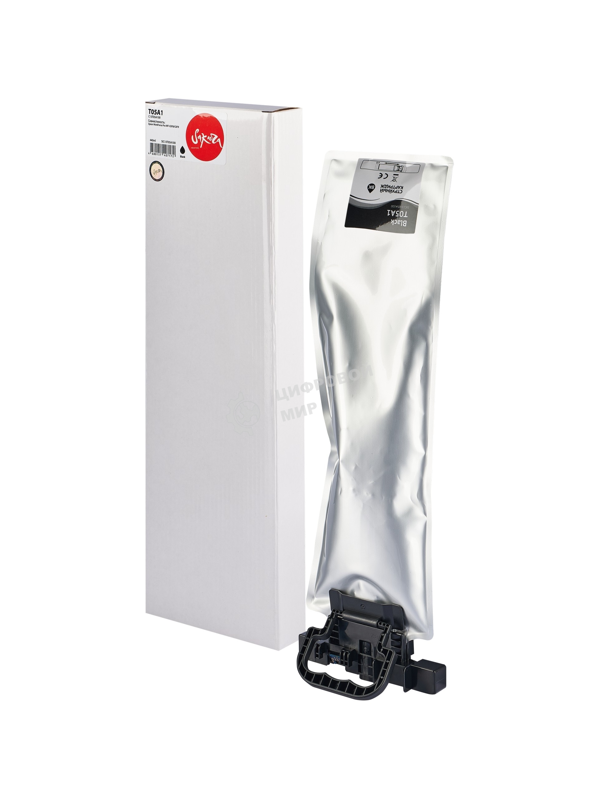 Контейнер с чернилами Sakura C13T05A100 (T05A1 BK) для Epson, черный, 20000 к., 440 мл.