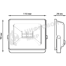 Прожектор светодиодный Gauss Elementary 30Вт 2100лм IP65 6500К бел.