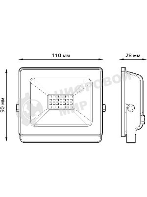 Прожектор светодиодный Gauss Elementary 30Вт 2100лм IP65 6500К бел.
