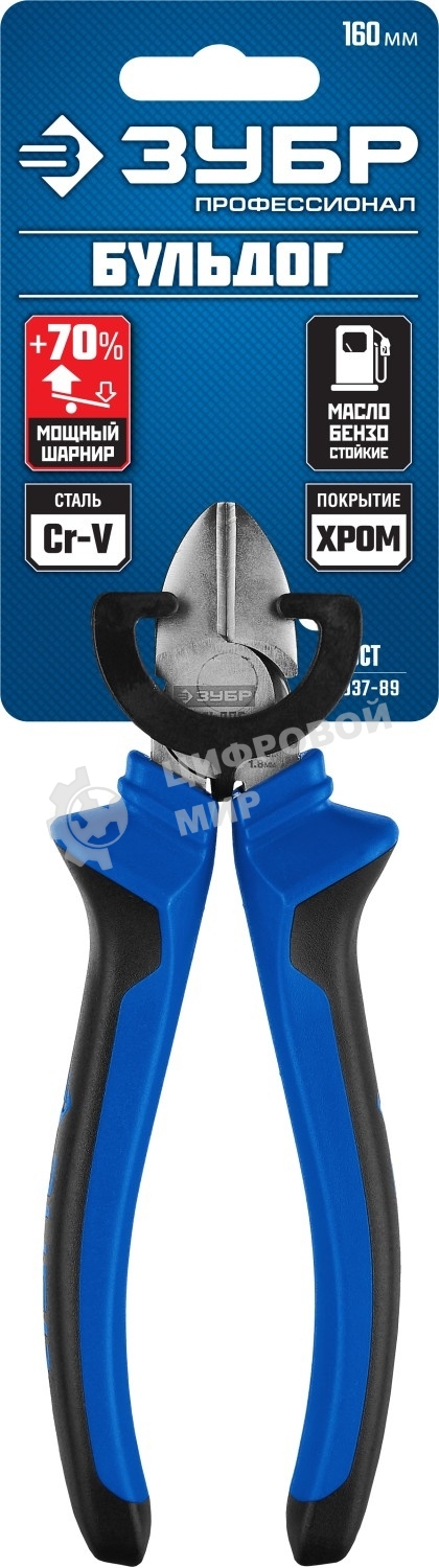 Бокорезы Зубр БУЛЬДОГ эксцен распол шарнира покрытие Н12Х1 160мм Проф 2201-5-16_z02