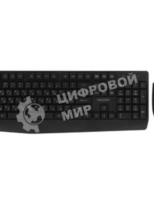 Комплект клавиатура+мышь Philips SPT6337 беспроводной, USB, 1600 DPI, чёрный