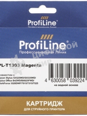 Картридж струйный ProfiLine PL-T1303 для принтеров Epson Stylus SX525WD/SX535WD/SX620/Office B42WD/BX525/BX535/BX625FWD/BX635FWD/BX925/BX935/WorkForce 525/630/3010/3520DWF/3530/3540/7015/7515/7525 с чернилами Magenta 10,1 мл