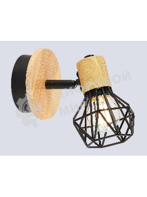 Светильник Ambrella light TR8751 BK/WD черный/дерево IP20 E27 D115*175