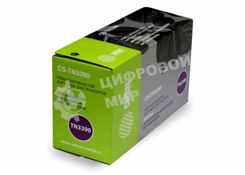 Картридж лазерный Cactus CS-TN3390 черный (12000 стр.) для Brother DCP 8250/8250DN/HL6180/6180DW/MFC 8950