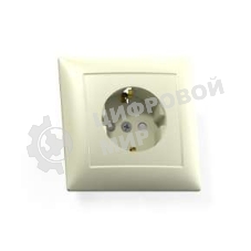 Розетка Кунцево-Электро 1-м СП Селена РС16-400 защ. шторки с заземл. сл. кость