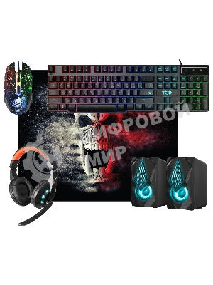 Комплект клавиатура+мышь Defender Tor MHP-127 проводной, USB, 3200 DPI, чёрный