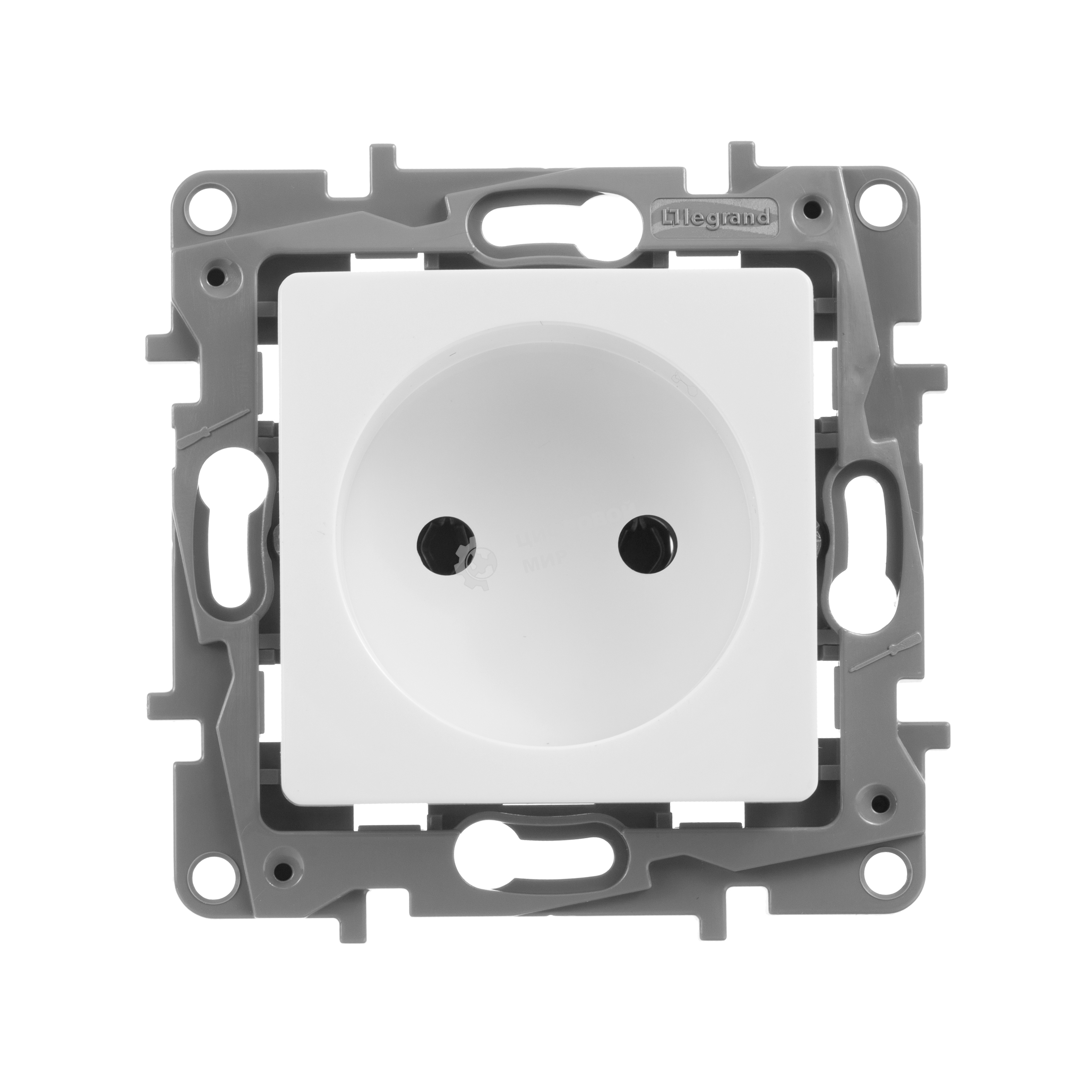 Розетка 2К винты, белый ETIKA