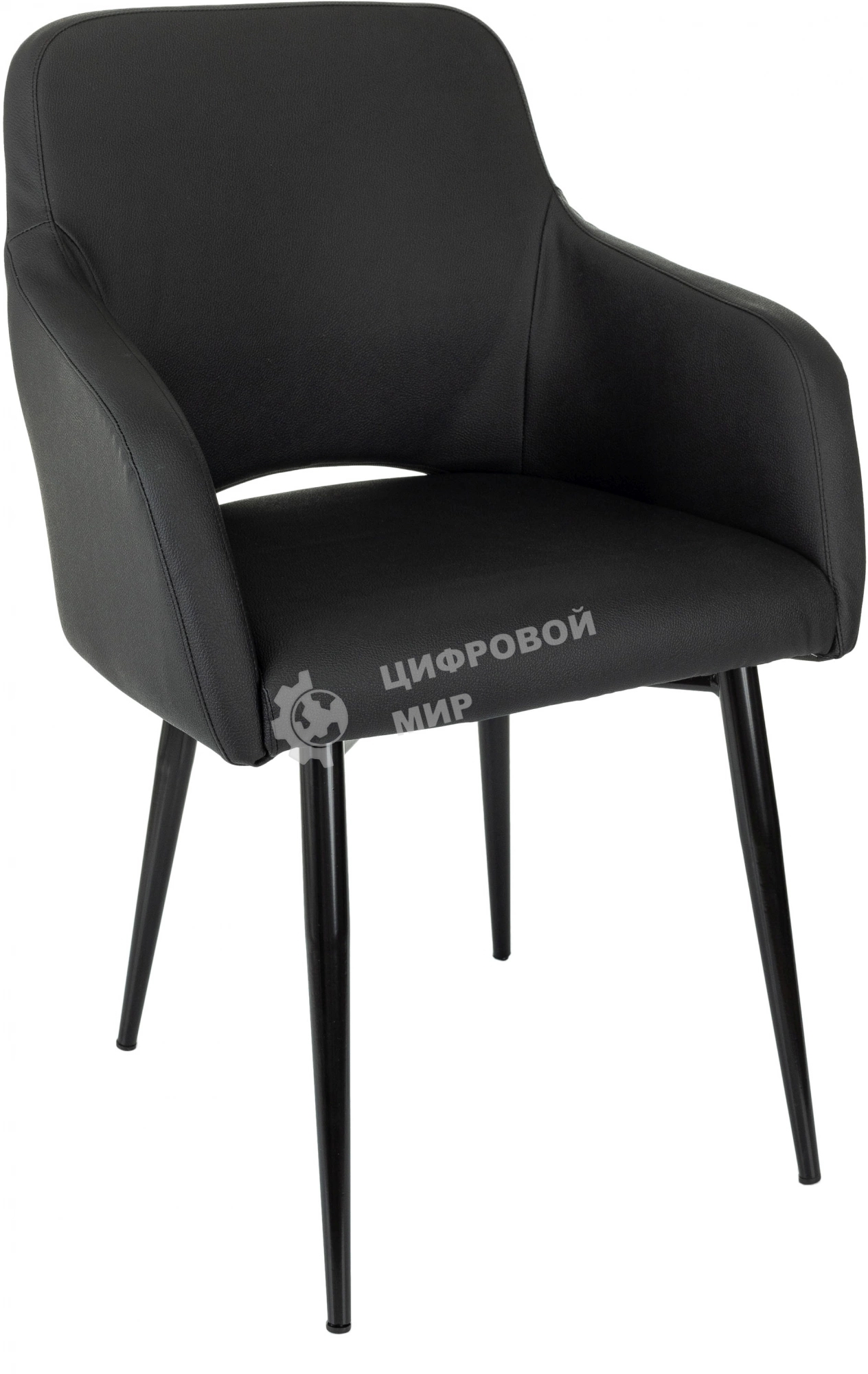 Кресло офисное Бюрократ CH-380F черный, эко.кожа, на ножках металл