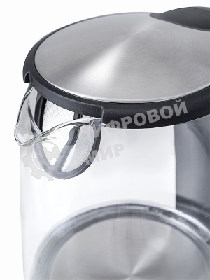 Чайник электрический Kitfort КТ-619, стекло, 1850 - 2200 Вт, 1.7 л