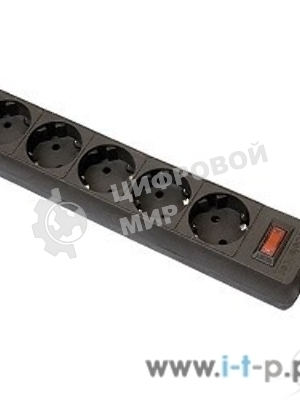 Сетевой фильтр Defender ES, 5.0 м, 5 розеток, черный