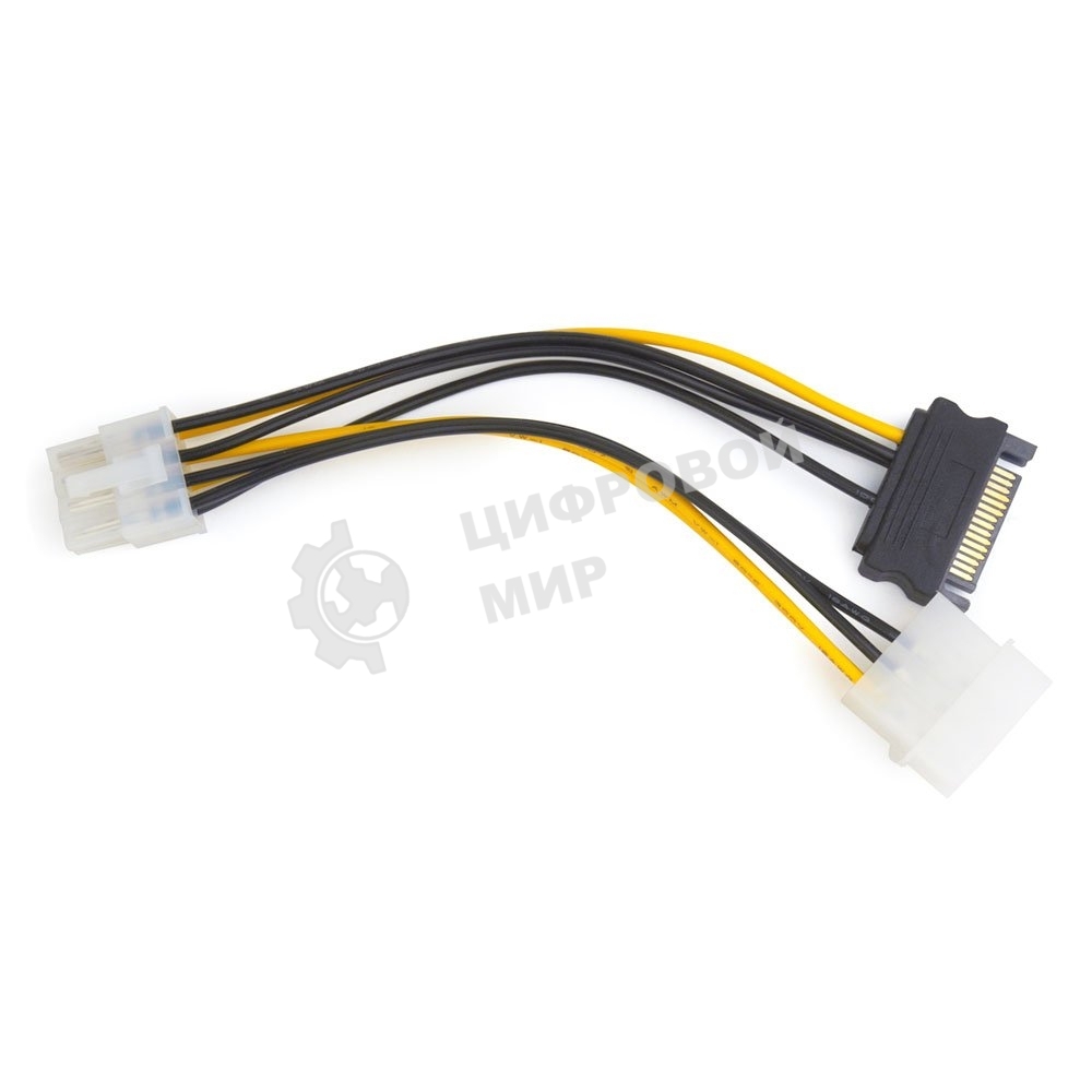 Разветвитель питания Cablexpert CC-PSU-82, Molex+SATA->PCI-Express 8pin, для подключения в/к PCI-Е (8pin) к б/п ATX