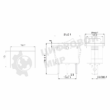 Выключатель клавишный Rexant 12V 15А (3с) ON-OFF красный с подсветкой Mini