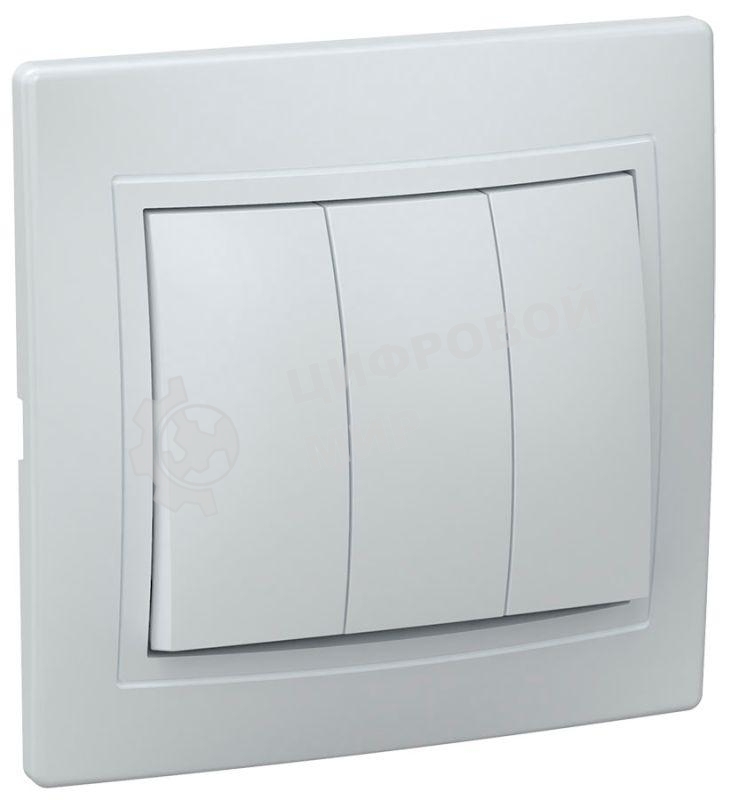 Выключатель 3-кл. СП КВАРТА 10А IP20 белый IEK EVK30-K01-10-DM