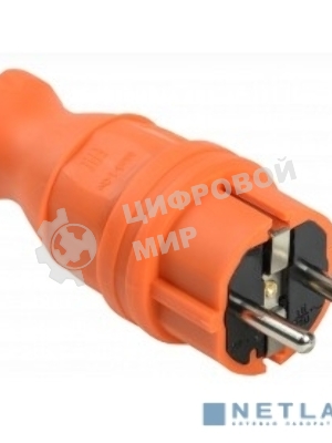 Вилка прямая ОМЕГА ВБп3-1-0м IP44 каучук оранж. IEK PKR01-016-2-K09