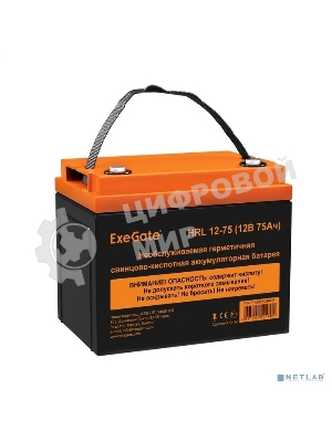 Аккумуляторная батарея ExeGate EX285653RUS HRL 12-75 (12V 75Ah, под болт М6)